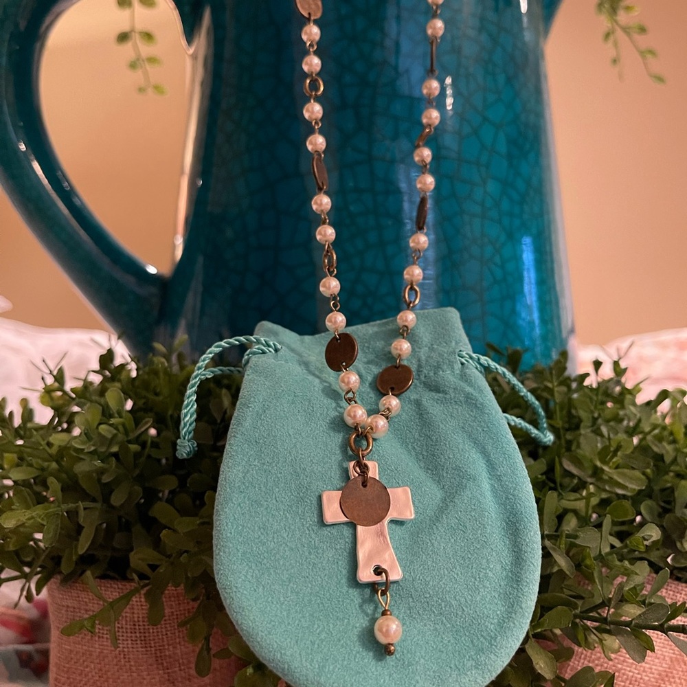Handmade Hammered Cross Necklace